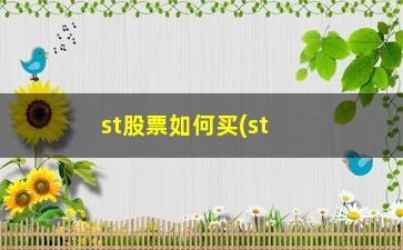 “st股票如何买(st股票如何买入)